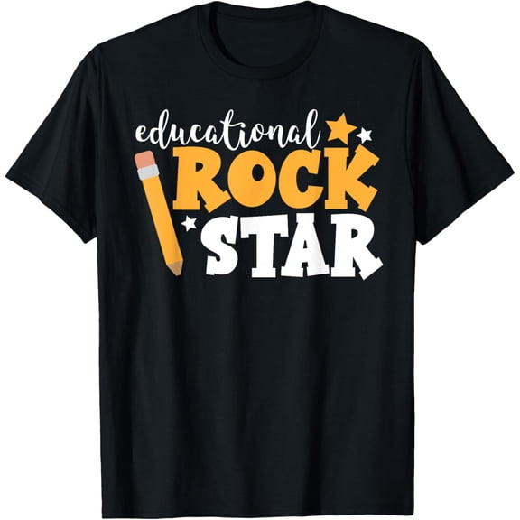 EDUCATIONAL ROCK STAR Rockstar Teacher Student School T-Shirt