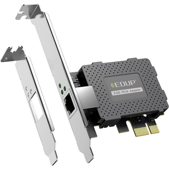 EDUP 2.5GBase-T PCIe Network Adapter, 2500/1000/100Mbps PCI Express Gigabit Ethernet Card RJ45 LAN Controller Support Windows Server/Windows, Standard and Low-Profile Brackets Included