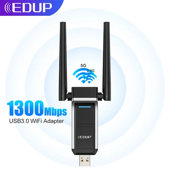 EDUP USB3.0 WiFi adapter 1300Mbps Dual Band Wireless WiFi soft AP adapter 802.11ac network card for Windows 7 10 11