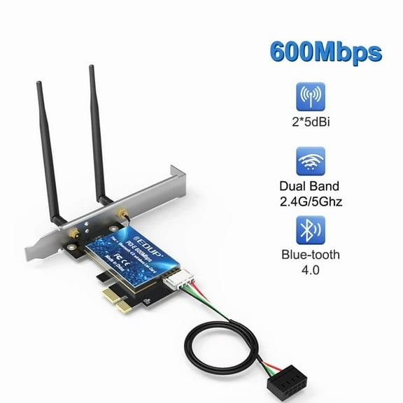 EDUP wireless network card PCIe adapter 600mbps bluetooth4.0 WiFi adapter 2.4GHz 5.8GHz PCI Express LAN card adapter for Windows