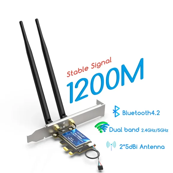 EDUP wireless network card PCIe adapter 600mbps bluetooth4.0 WiFi adapter 2.4GHz 5.8GHz PCI Express LAN card adapter for Windows