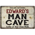 thumbnail image 1 of EDWARD'S Man Cave Sign Rustic 8 x 12 High Gloss Metal 208120035022, 1 of 1