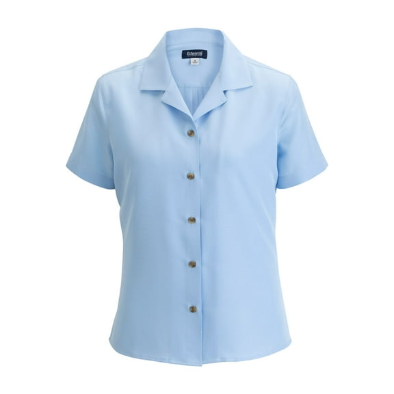 EDWARDS CAMP COLLAR LADIES SHIRT, BLUE, XL