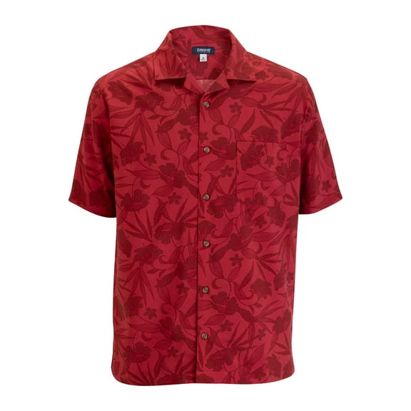 EDWARDS CAMP COLLAR UNISEX SHIRT, PAPRIKA FLORAL, XS