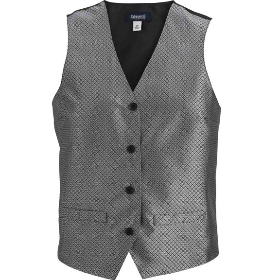 EDWARDS LADIES BROCADE VEST, SILVER, 3XL
