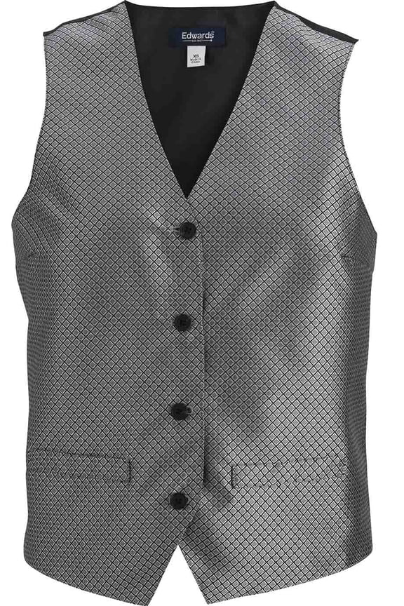 EDWARDS LADIES BROCADE VEST, SILVER, S