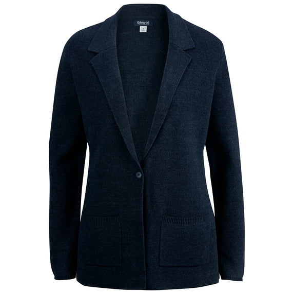 EDWARDS LADIES SWEATER BLAZER, NAVY HEATHER, S