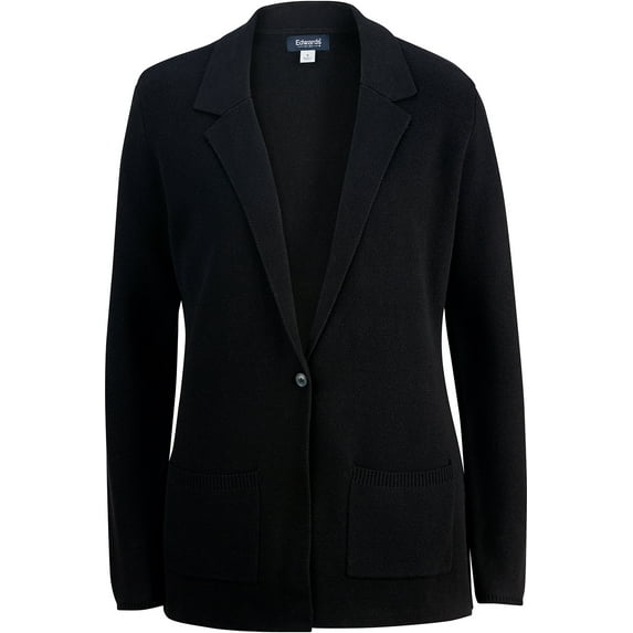 EDWARDS LADIES SWEATER BLAZER, BLACK, 2XL