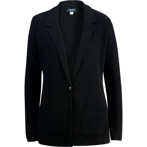 EDWARDS LADIES SWEATER BLAZER, BLACK, 2XL