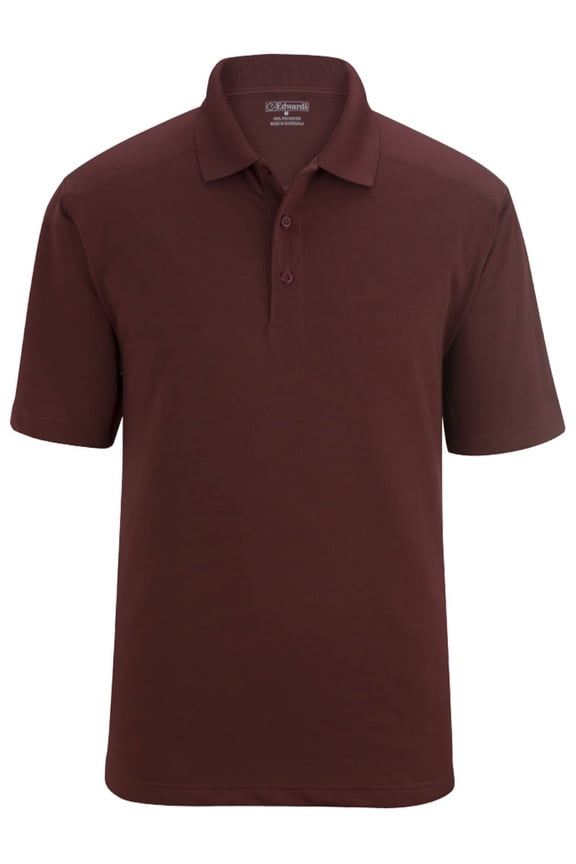 EDWARDS MEN'S SNAG-PROOF SHORT SLEEVE POLO,1512,BURGUNDY,XL