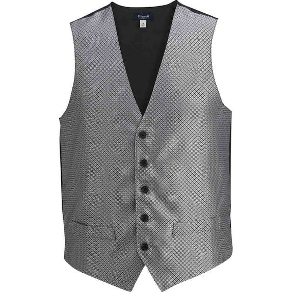 EDWARDS MENS BROCADE VEST, SILVER, 4XL