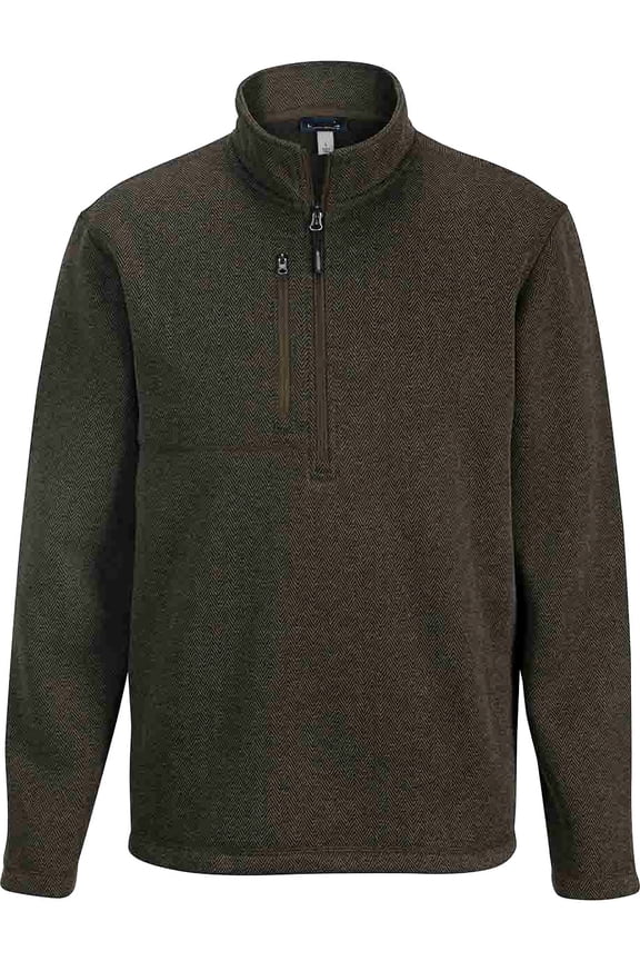 EDWARDS MENS SWEATER KNIT JACKET, OLIVE HERRINGBONE, 5XL