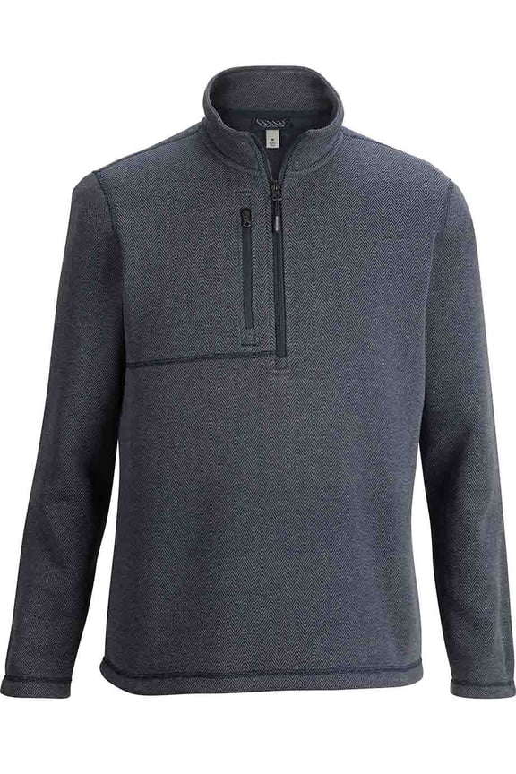 EDWARDS MENS SWEATER KNIT JACKET, NAVY HERRINGBONE, M