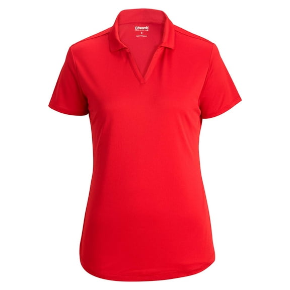 EDWARDS MINI PIQUE LADIES POLO, RED, L