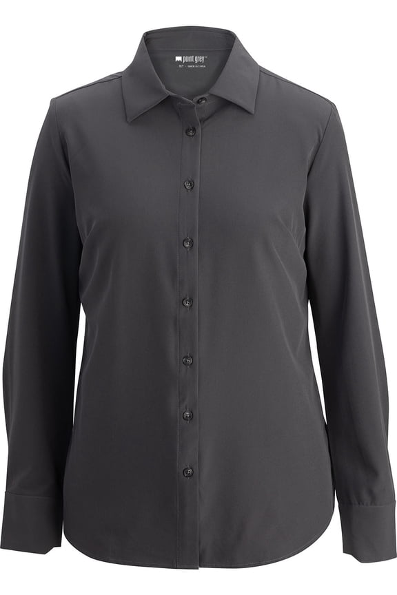 EDWARDS POINT GREY LADIES BLOUSE, FORGED IRON, XL