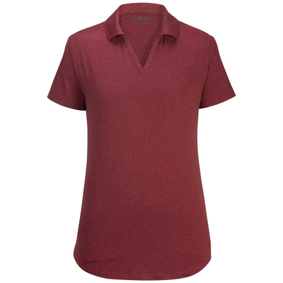 EDWARDS POINT GREY LADIES POLO, SCARLET HEATHER, L