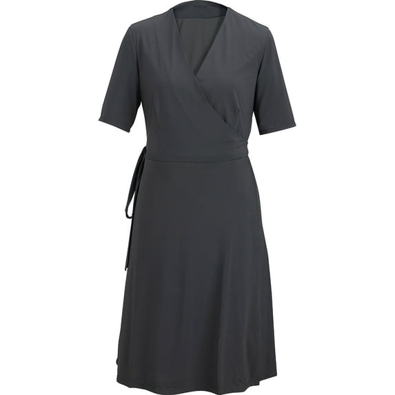 EDWARDS POINT GREY LADIES WRAP DRESS, FORGED IRON, S