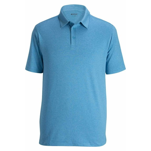 EDWARDS POINT GREY MENS POLO, MARINA BLUE HEATHER, 2XL