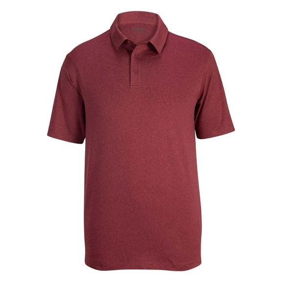 EDWARDS POINT GREY MENS POLO, SCARLET HEATHER, M