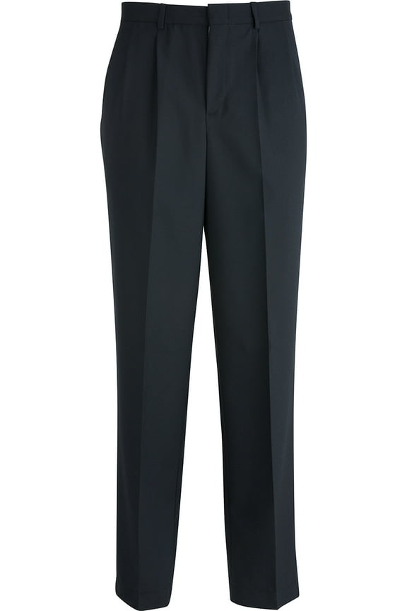 EDWARDS SIGNATURE MENS EZ FIT PLEATED DRESS PANT, NAVY, 40-30