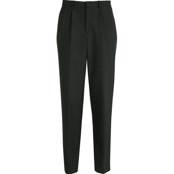 EDWARDS SIGNATURE MENS EZ FIT PLEATED DRESS PANT, CHARCOAL, 38-27