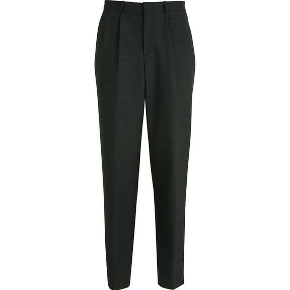 EDWARDS SIGNATURE MENS EZ FIT PLEATED DRESS PANT, CHARCOAL, 42-36