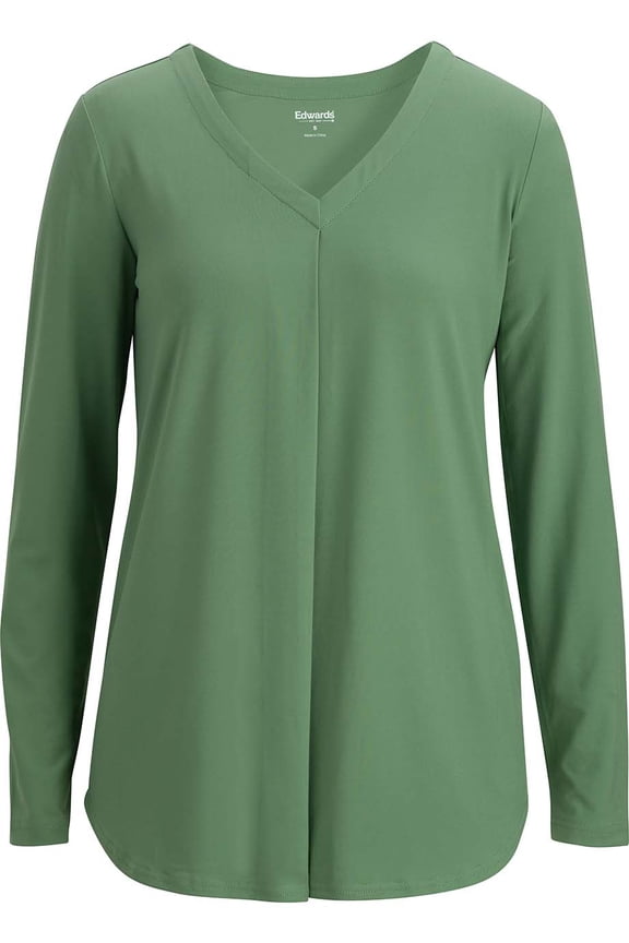 EDWARDS SOFT PLEATED LADIES BLOUSE, SAGE, M