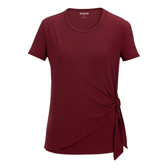 EDWARDS SOFT WRAP LADIES BLOUSE, SCARLET, S