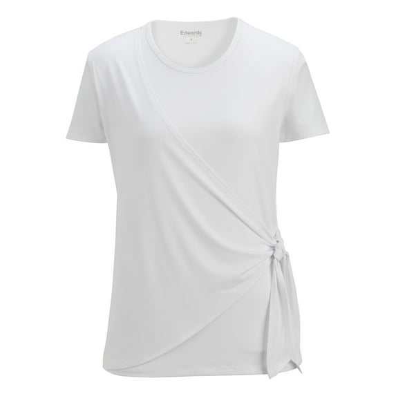 EDWARDS SOFT WRAP LADIES BLOUSE, WHITE, 2XL
