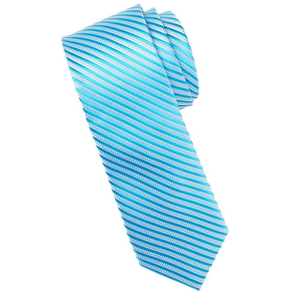 EDWARDS SOLID NARROW TIE, AZURE BLUE TEXTURED JACQUERED, 0