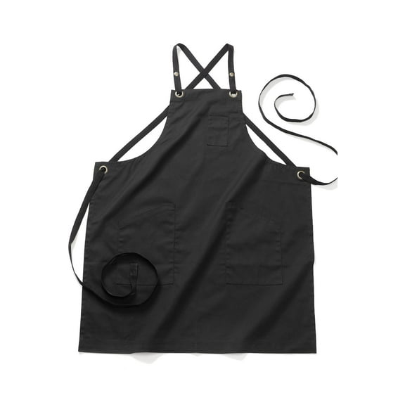 EDWARDS TWILL BIB APRON, BLACK, 0