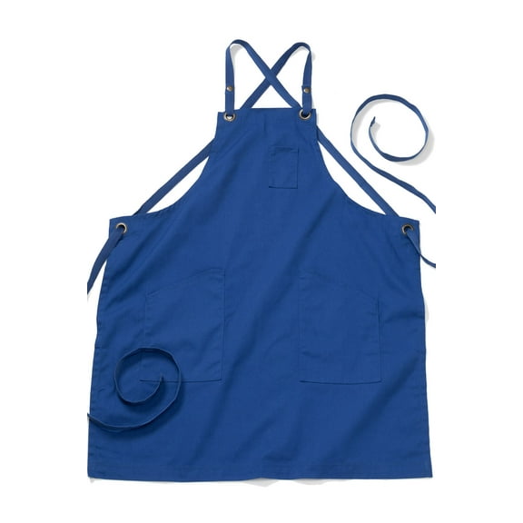 EDWARDS TWILL BIB APRON, ROYAL, 0