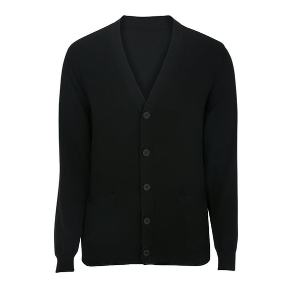 EDWARDS V-NECK COTTON BLEND CARDIGAN-2POCKETS