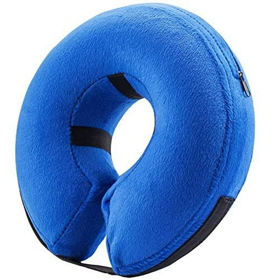 Protective Inflatable Collar for Dogs and Cats - Soft Pet Recovery Collar Does Not Block Vision E-Collar, Large