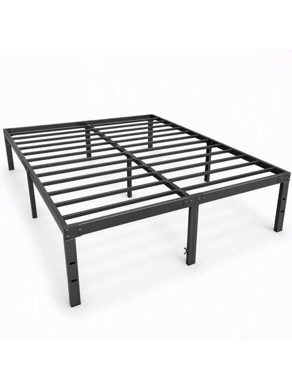 12 Inch Metal Platform Bed Frame with Steel Slats, No Box Spring Needed, Noise Free, Easy Assembly, Queen