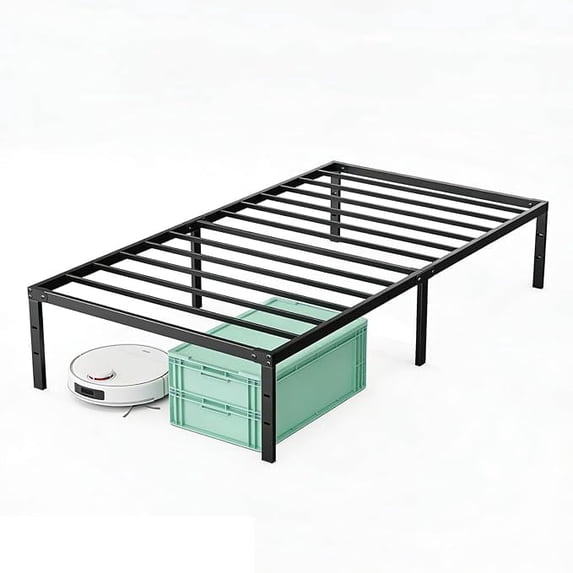 EDX 12 Inch Metal Platform Bed Frame with Steel Slats, No Box Spring Needed, Noise Free, Easy Assembly, Twin