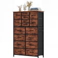 thumbnail image 1 of edx 16 Fabric Drawers, Cabinet Sideboard with 16 Fabric Drawers, Drawer Cabinet, Organization Furniture for Kitchen, Office, Hallway, Rust Brown, 1 of 8