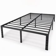 EDX 16 Inch Metal Platform Bed Frame with Steel Slats, Large Under Bed Storage, No Box Spring Needed, Noise Free, Easy Assembly, Full
