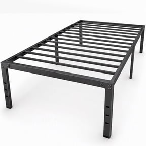 EDX 16 Inch Metal Platform Bed Frame with Steel Slats, Large Under Bed Storage, No Box Spring Needed, Noise Free, Easy Assembly, Twin