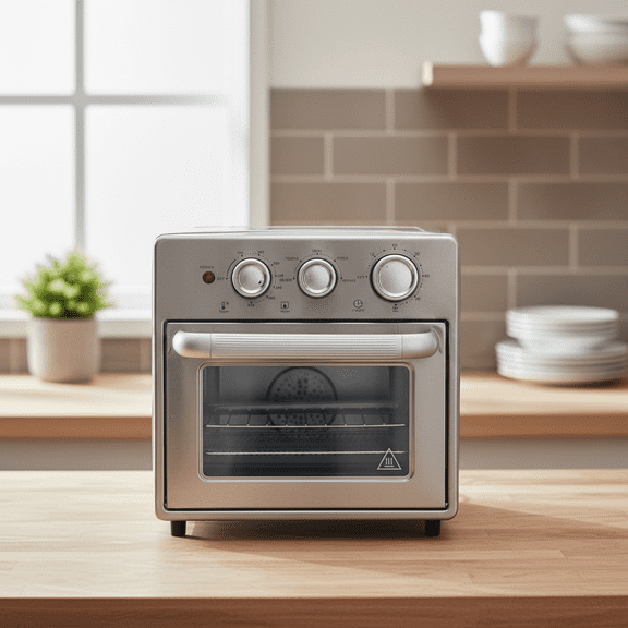 EDX 16L Silver Air Fryer Oven, 4-in-1 Functions, 120V, 100-230℃, 0-60min Timer, Household Kitchen & Countertop Use