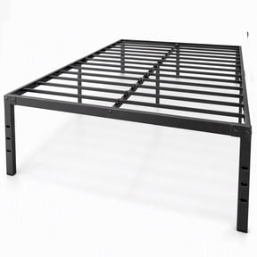 EDX 18 Inch Queen Bed Frame, Extra Tall Metal Platform with Steel Slats, Heavy Duty, Under Bed Storage, Noise Free, Easy Assembly, Black