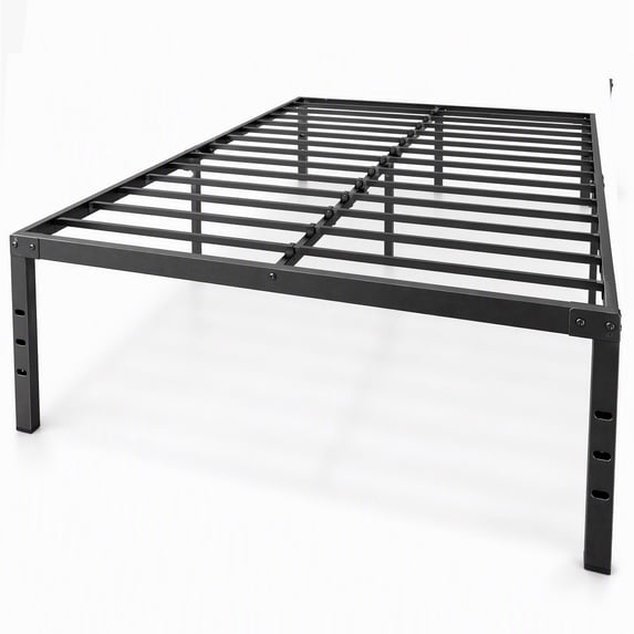 EDX 18 Inch Queen Bed Frame, Extra Tall Metal Platform with Steel Slats, Heavy Duty, Under Bed Storage, Noise Free, Easy Assembly, Black