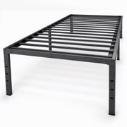 EDX 18 Inch Twin Bed Frame, Extra Tall Metal Platform with Steel Slats, Heavy Duty, Under Bed Storage, Noise Free, Easy Assembly, Black