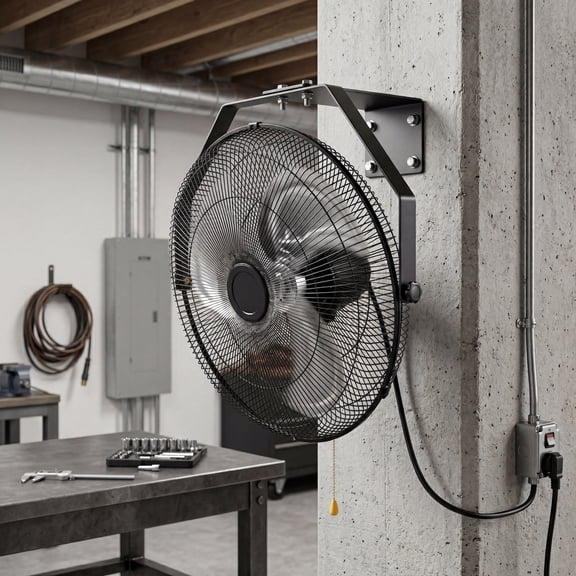 EDX 18" Industrial Wall Mount Fan, 3 Speed High Velocity Metal Fan, 2600CFM, Oscillating, Aluminum Blades, Quiet 65dB, Heavy Duty Wall Fan for Garage, Workshop, Patio, Warehouse