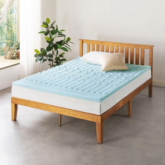 EDX 5-Zone Mattress Topper, 2 Inch Cooling Gel Memory Foam toppers for Optimal Pressure Dispersion, CertiPUR-US Certified, Full-XL