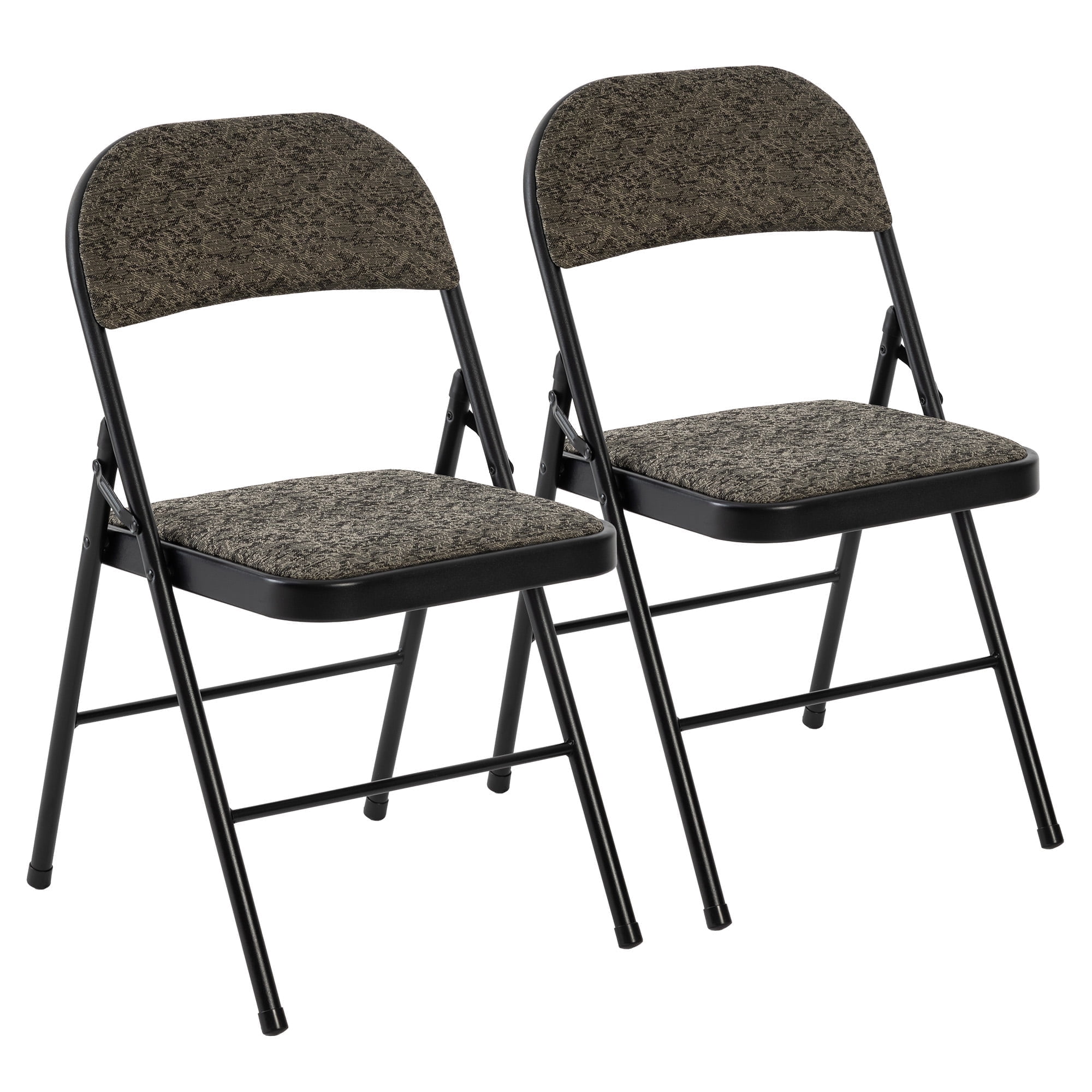Interlocking Foldable Chairs edx, 2 Pack Folding Chairs, Padded Cushion, Stackable, Durable Steel ...