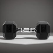 EDX 20 LB Rubber Hex Dumbbell – Anti-Roll Grip for Strength Training, Home Gym & Full-Body Workouts