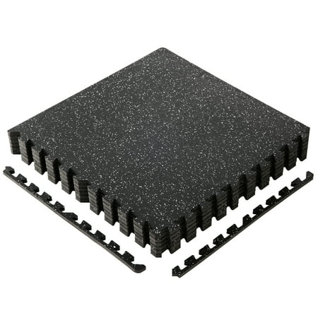 EDX 24 Inch Gym Floor Mats 6P Rubber Top High Density EVA Foam Home Gym