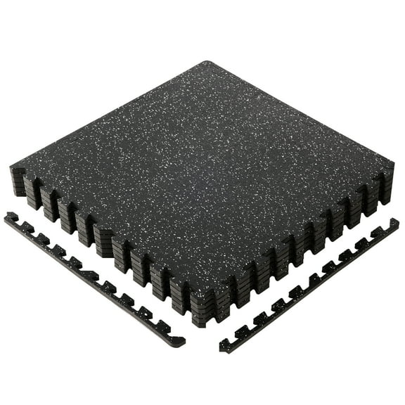 EDX 24 Inch Gym Floor Mats 6P Rubber Top High Density EVA Foam Home Gym