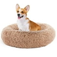 thumbnail image 1 of EDX 24-Inch Plush Round Dog Bed for Medium Sized Dogs - Machine Washable, Cozy Brown Haven for Your Furry Friend, Brown, 1 of 8